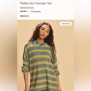 NWT: Free People Beach Malibu Striped Sweater: Sold Out Color
